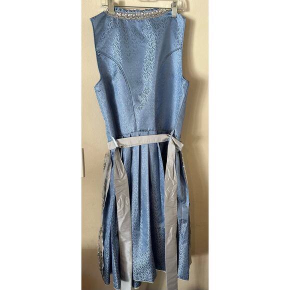 Women's Bergfeuer Stockerpoint Nivea Light Blue Grey Cotton Dirndl Mini Dress - Picture 6 of 10